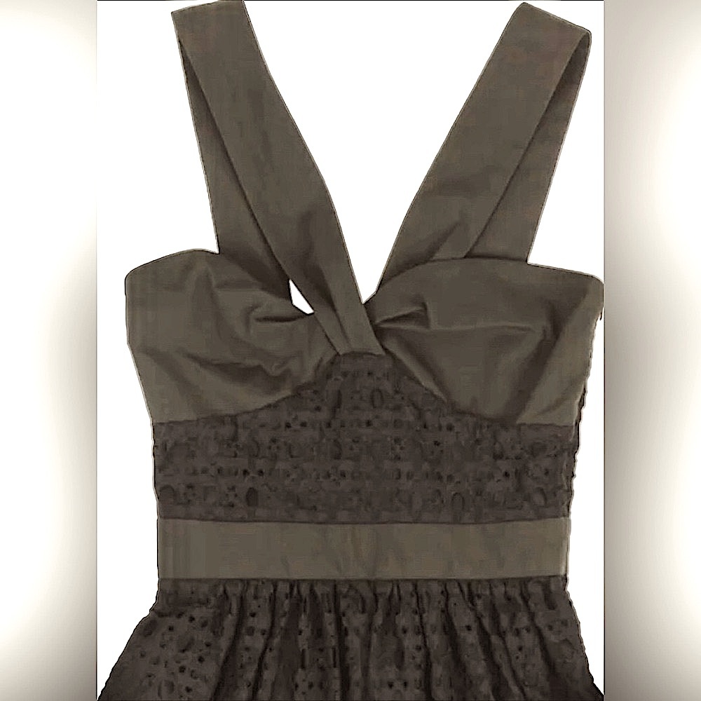 Size 8 Black Eyelet/Lace Strap Dress EU Size 38 (US Size 8) by BOUTIQUE MOSCHINO - Picture 4 of 6